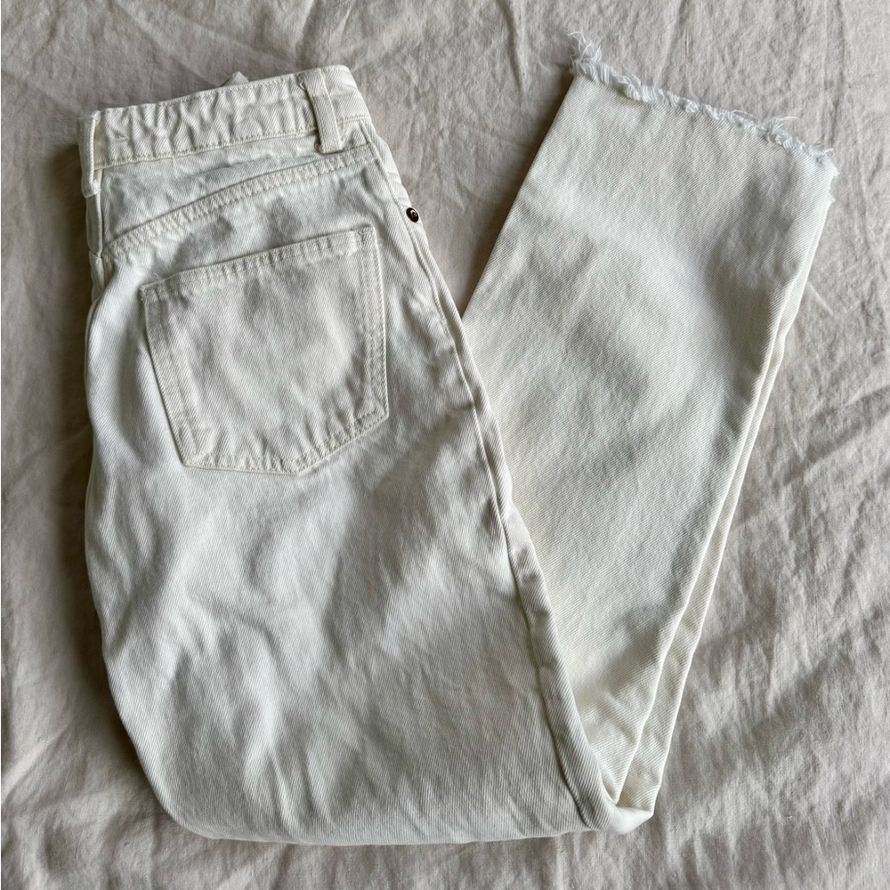 Zara High Waisted Straight Leg Jeans